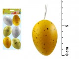 Vajíčka 6cm/6ks - květ černý/bílý