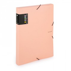 Box s gumou PP A4/3cm Pastelini meruňková