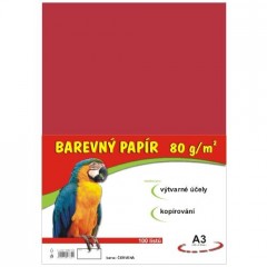 Papír pro VV A3/100/80g-červený