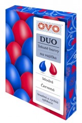 OVO DUO tekuté barvy - modrá/červená 2x20ml