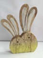 Dekorace dřevo Zajíci 11,5x18,5x2cm