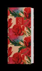 Měsíční diář Božka 79x179mm - kraft Máky