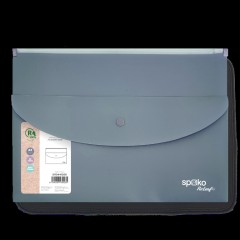 Složka PP A4 - zip + druk, šedá