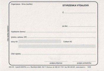 R-Stvrzenka výdajová nečísl. A6/50