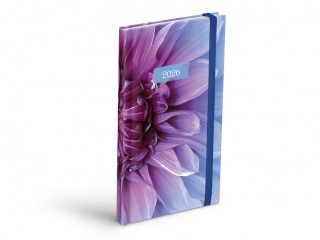 Týdenní diář MFP 9x17cm Lamino gumka - Pivoňka